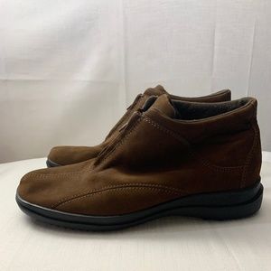 EASY SPIRIT Gentry's Brown Suede Zip up Platform Comfort Shoes 8.5 M